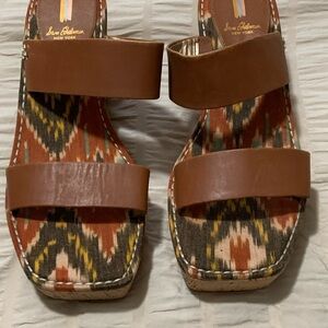 Sam Edelman Tan and Patterned Women's Sandals